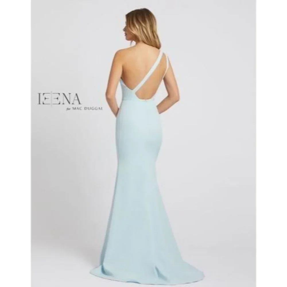 IEENA Mac Duggal One Shoulder Long Fitted Mermaid Gown 4 - Picture 2 of 9